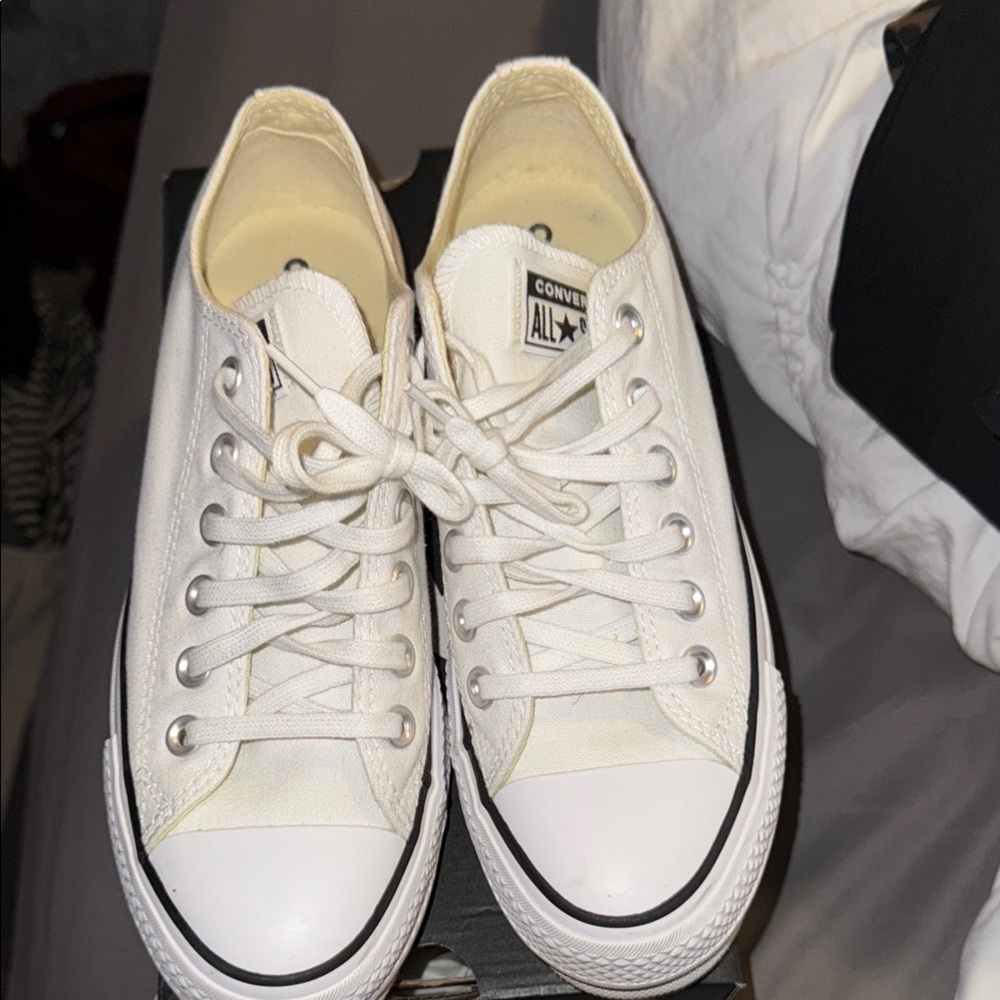 Converse White Canvas Low-Top Sneakers
